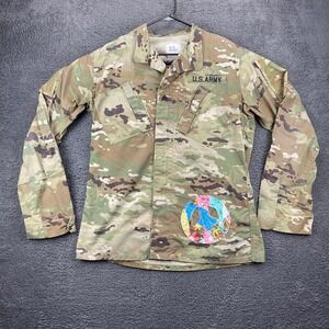 US Army Camo Military Field Jacket Peace Patch Utility‎ Top Medium X-Long